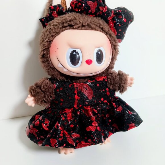 Custom Metallic Blood Splatter Halloween Dress and Matching Bow - Picture 2 of 6